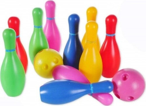 Set-10-Birilli-2-Palle-Bowling-Giocattolo-Sport-Strike-Eta'-Dai-3+-Per-Bambini