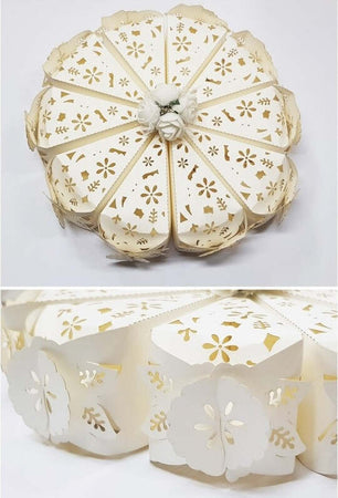 Set 10 Bomboniere Scatolina Spicchio Torta Bianco Fiore Portaconfetti Matrimonio Casa e cucina/Hobby creativi/Materiali per hobby creativi/Forniture per feste/Bomboniere Trade Shop italia - Napoli, Commerciovirtuoso.it