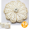 Set-10-Bomboniere-Scatolina-Spicchio-Torta-Bianco-Fiore-Portaconfetti-Matrimonio