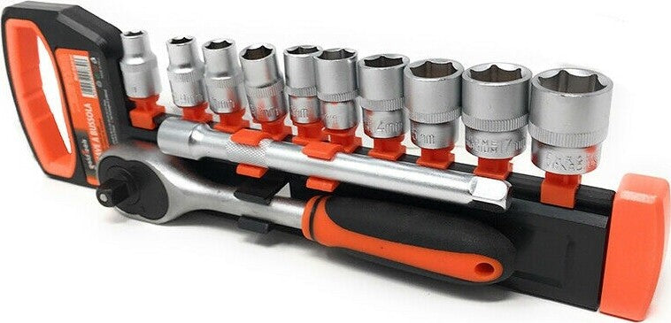 Set 10 Bussole Da 8 A 19 Mm Con Chiave Cricchetto Reversibile Da 3/8 E Prolunga Casa, arredamento e bricolage > Bricolage e fai da te > Utensili Manuali > Chiavi da Lavoro Trade Shop italia - Napoli, Commerciovirtuoso.it