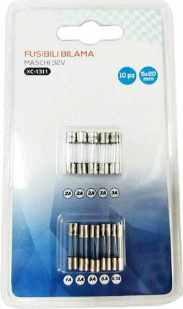 Set 10 Micro Fusibili Bilama In Vetro Assortiti 12/32v 1a/2a/3a/5a/6.3a Xc-1311 Auto e Moto/Parti per auto/Fusibili/Fusibili piatti Trade Shop italia - Napoli, Commerciovirtuoso.it