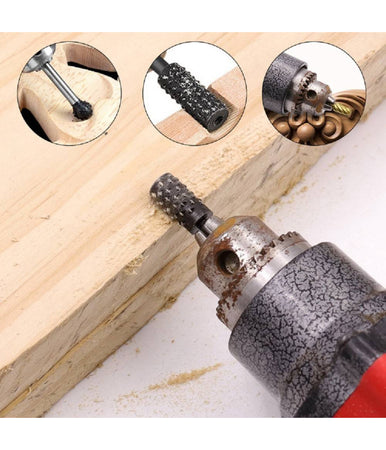 Set 10 Mini Frese Raspe In Acciaio Per Lavorazione Rifinitura Legno Codolo 3 Mm