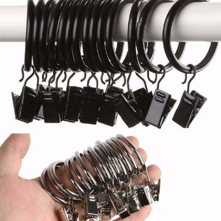 Set-10-Pezzi-Anelli-Anello-In-Metallo-Con-Clip-Ganci-Per-Asta-Tende-30-Mm