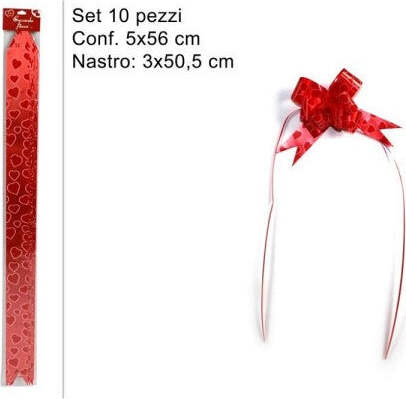 Set-10-Pezzi-Coccarda-Fiocco-Con-Cuori-Rossi-Nastro-Autotiranti-50,5-X-3-Cm