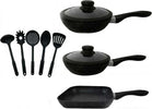 Set 10 pezzi Da Cucina Dg Bavaria Batteria pentole effetto Pietra Lavica con coperchi in vetro e mestoli 10 Pezzi Antiaderenti Per Tutti I tipi Di Cottura Casa e cucina/Pentole padelle e pirofile/Pentole e padelle/Padelle universali Puleo Casa - Palermo, Commerciovirtuoso.it