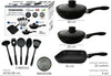 Set 10 pezzi Da Cucina Dg Bavaria Batteria pentole effetto Pietra Lavica con coperchi in vetro e mestoli 10 Pezzi Antiaderenti Per Tutti I tipi Di Cottura Casa e cucina/Pentole padelle e pirofile/Pentole e padelle/Padelle universali Puleo Casa - Palermo, Commerciovirtuoso.it