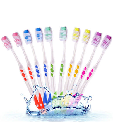 Set 10 Pezzi Spazzolini Spazzolino Da Denti Setole Morbide Proteggi Gengive