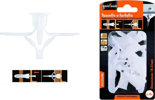 Set 10 Pezzi Tasselli Tassello A Farfalla Espansione A Molla 10-31 Mm Viti 57174 Fai da te/Ferramenta/Chiodi viti ed elementi di fissaggio/Tasselli/Tasselli a espansione Trade Shop italia - Napoli, Commerciovirtuoso.it