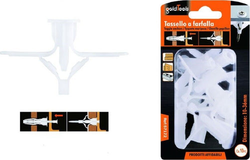 Set 10 Pezzi Tasselli Tassello A Farfalla Espansione A Molla 10-36 Mm Viti 57172 Fai da te/Ferramenta/Chiodi viti ed elementi di fissaggio/Tasselli/Tasselli a espansione Trade Shop italia - Napoli, Commerciovirtuoso.it