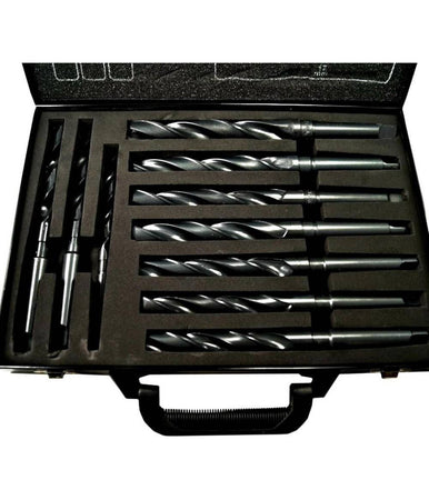 Set 10 Punte Elicoidale Da 14 A 23 Mm Frese Ferro Legno Per Trapano In Valigetta
