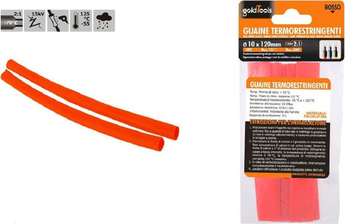 Set 10 Pz Guaine Termorestringenti Termoretrattili Rosse 10x120mm Per Cavi 57085 Fai da te/Materiale elettrico/Gestione del cavo/Guaine per cavi Trade Shop italia - Napoli, Commerciovirtuoso.it