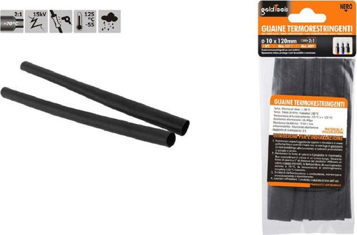 Set 10 Pz Guaine Termorestringenti Tubi Termoretrattili Neri 10x120mm Cavi 57065 Fai da te/Materiale elettrico/Gestione del cavo/Guaine per cavi Trade Shop italia - Napoli, Commerciovirtuoso.it