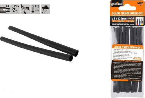 Set 10 Pz Guaine Termorestringenti Tubi Termoretrattili Neri 5x120 Mm Cavi 57063 Fai da te/Materiale elettrico/Gestione del cavo/Guaine per cavi Trade Shop italia - Napoli, Commerciovirtuoso.it