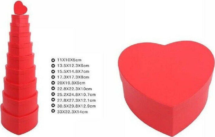Set 10 Pz Scatole Box Per Regali Varie Misure Matrioska Forma Cuore Rosso 71952 Casa e cucina/Hobby creativi/Articoli per confezioni regalo/Scatole da regalo Trade Shop italia - Napoli, Commerciovirtuoso.it