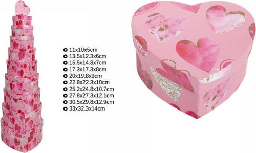Set 10 Pz Scatole Box Regali Varie Misure Matrioska Forma Cuore Rosa Cuori 71965 Casa, arredamento e bricolage > Prodotti per Feste Trade Shop italia - Napoli, Commerciovirtuoso.it