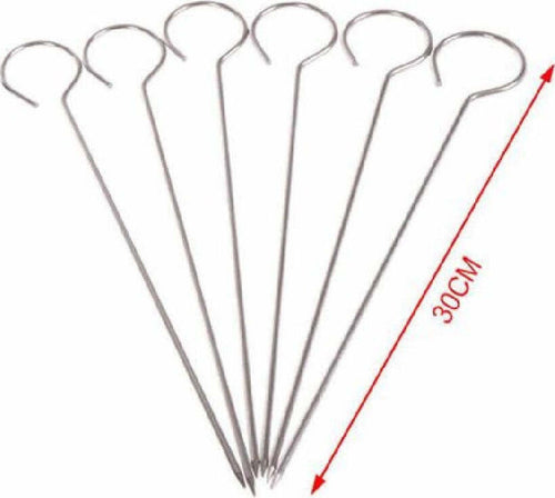 Set 10 Pz Spiedini In Acciaio Inox 30 Cm Impugnatura Uncino Griglia Bbq 2406316 Casa e cucina/Utensili da cucina/Spiedini Trade Shop italia - Napoli, Commerciovirtuoso.it