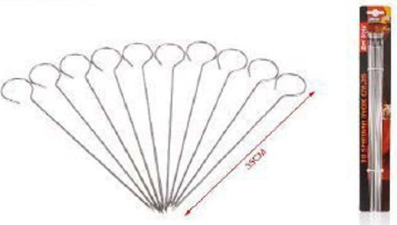Set 10 Pz Spiedini In Acciaio Inox Per Barbecue Carne Pesce Frutta 35 Cm 6443204 Casa e cucina/Utensili da cucina/Spiedini Trade Shop italia - Napoli, Commerciovirtuoso.it