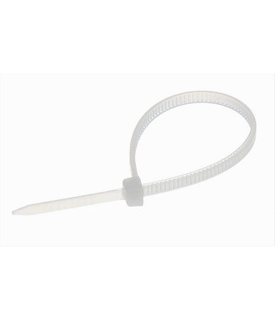 Set 100 Pz Fascette Serracavo Autobloccanti In Nylon Bianco 2.5mmx100mm 25-100-b
