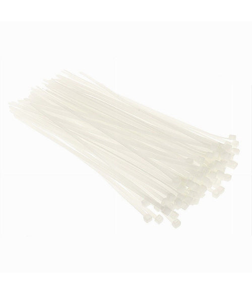 Set 100 Pz Fascette Serracavo Autobloccanti In Nylon Bianco 3.6 X 200mm 36-200-b