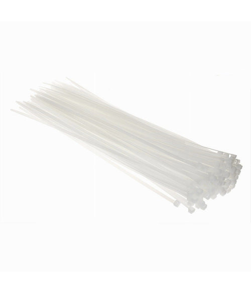 Set 100 Pz Fascette Serracavo Autobloccanti In Nylon Bianco 4.8 X 350mm 48-350-b