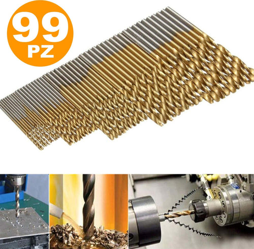 SET 100PZ 99 PUNTE PER TRAPANO HSS DORATE IN TITANIUM 1.5mm - 10mm PROESSIONALI Fai da te/Utensili elettrici e a mano/Accessori per utensili elettrici/Set punte per trapani Trade Shop italia - Napoli, Commerciovirtuoso.it