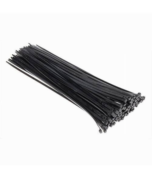 Set 100pz Fascette Serracavo Autobloccanti In Nylon Nero 4.8mm X 350 Mm 48-350-n
