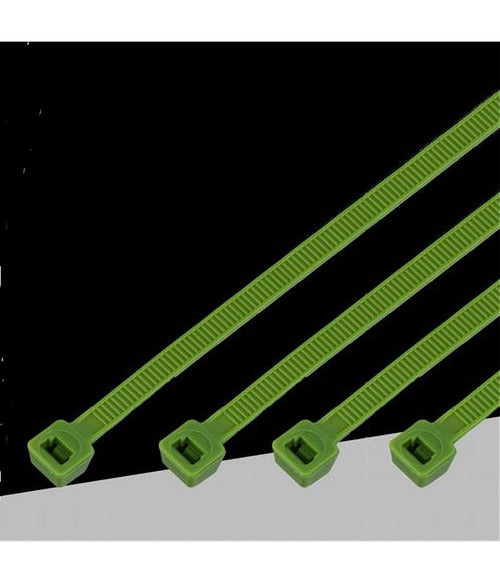 Set 100pz Fascette Serracavo Autobloccanti In Nylon Verde 4.8mm X 250mm 48-250-v