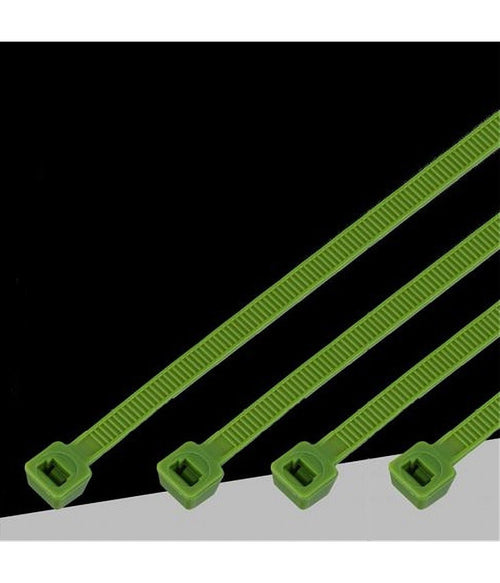 Set 100pz Fascette Serracavo Autobloccanti In Nylon Verde 4.8mm X 300mm 48-300-v