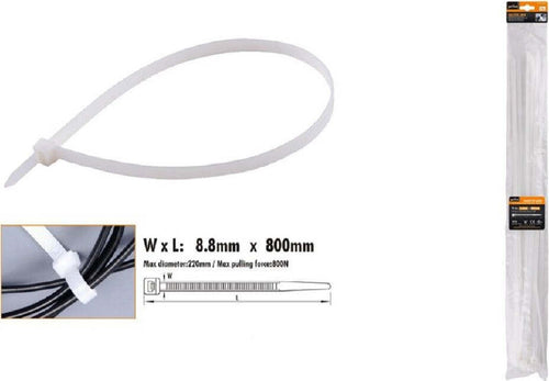 Set 10pz Fascette Cavi Cavo Bianco Stringenti In Plastica Nylon 8.8x800 Mm 92377 Fai da te/Materiale elettrico/Gestione del cavo/Stringicavi Trade Shop italia - Napoli, Commerciovirtuoso.it