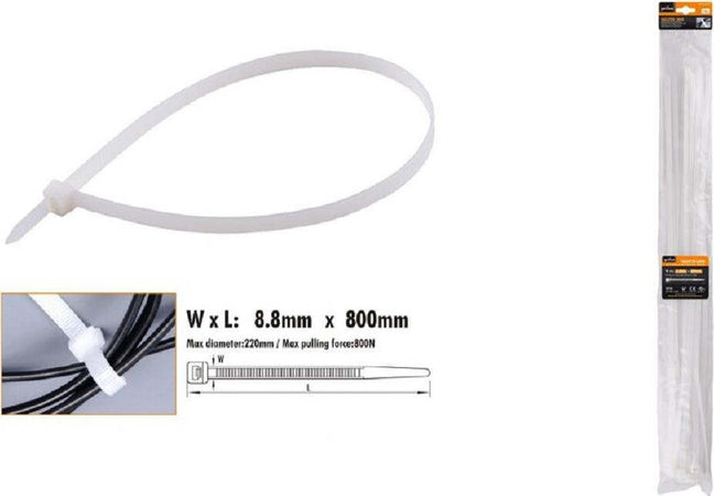 Set 10pz Fascette Cavi Cavo Bianco Stringenti In Plastica Nylon 8.8x800 Mm 92377 Fai da te/Materiale elettrico/Gestione del cavo/Stringicavi Trade Shop italia - Napoli, Commerciovirtuoso.it