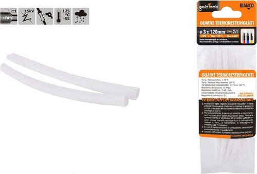 Set 10pz Guaine Termorestringenti Termoretrattili Bianche 3x120mm Per Cavi 57067 Fai da te/Materiale elettrico/Gestione del cavo/Guaine per cavi Trade Shop italia - Napoli, Commerciovirtuoso.it