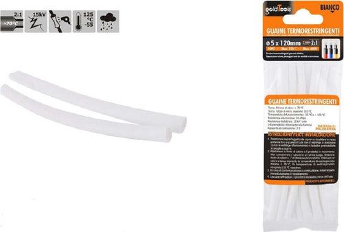 Set 10pz Guaine Termorestringenti Termoretrattili Bianche 5x120mm Per Cavi 57068 Fai da te/Materiale elettrico/Gestione del cavo/Guaine per cavi Trade Shop italia - Napoli, Commerciovirtuoso.it