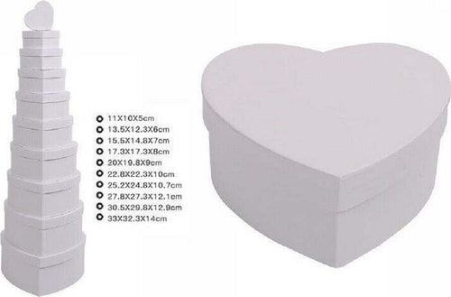 Set 10pz Scatole Box Per Regali Varie Misure Matrioska Forma Cuore Bianco 71960 Casa, arredamento e bricolage > Prodotti per Feste Trade Shop italia - Napoli, Commerciovirtuoso.it
