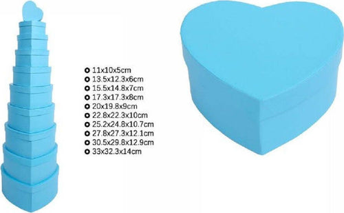 Set 10pz Scatole Box Per Regali Varie Misure Matrioska Forma Cuore Celeste 71956 Casa, arredamento e bricolage > Prodotti per Feste Trade Shop italia - Napoli, Commerciovirtuoso.it
