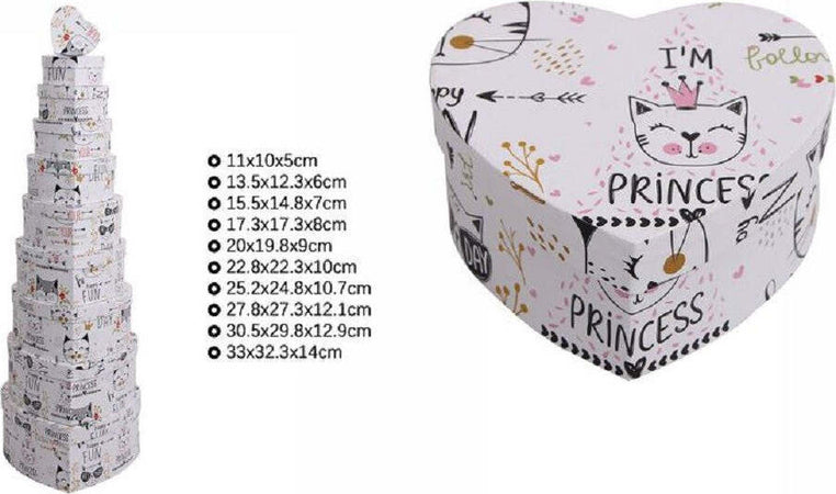 Set 10pz Scatole Regali Varie Misure Matrioska Forma Cuore Fantasia Bianca 71968 Casa e cucina/Hobby creativi/Articoli per confezioni regalo/Scatole da regalo Trade Shop italia - Napoli, Commerciovirtuoso.it