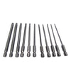 Set 11 Inserti Da T6 A T40 100mm Cacciaviti Torx Per Avvitatore Esagonale 1/4