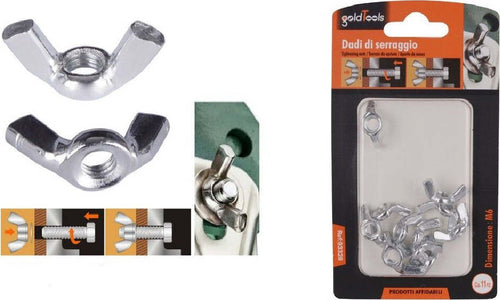 Set 11 Pezzi Dadi Di Serraggio Dado Con Alette Filettatura M6 Fissaggio 93328 Fai da te/Ferramenta/Chiodi viti ed elementi di fissaggio/Kit di bulloni e dadi Trade Shop italia - Napoli, Commerciovirtuoso.it