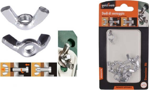 Set-11-Pezzi-Dadi-Di-Serraggio-Dado-Con-Alette-Filettatura-M6-Fissaggio-93328