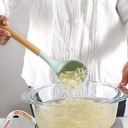 Set 11 utensili da cucina in silicone e legno naturale rosa Casa e cucina/Utensili da cucina/Schiumarole Led Mall Home - Napoli, Commerciovirtuoso.it