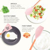 Set 11 utensili da cucina in silicone e legno naturale rosa Casa e cucina/Utensili da cucina/Schiumarole Led Mall Home - Napoli, Commerciovirtuoso.it