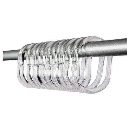 Set 12 Anelli Gancio Per Tenda Doccia Bagno Trasparenti In Plastica Box Doccia 52148