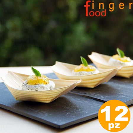 SET 12 BARCHETTE FINGER FOOD IN FIBRA DI PIOPPO CATERING APERITIVO 12,5 X 7 CM Casa e cucina/Stoviglie/Stoviglie monouso/Piatti Trade Shop italia - Napoli, Commerciovirtuoso.it
