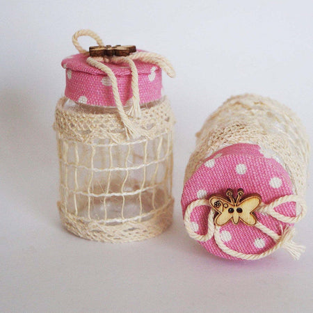 Set 12 Bomboniera Bomboniere Barattolo Rosa Pois 4x6.5cm Farfalla Portaconfetti Casa e cucina/Hobby creativi/Materiali per hobby creativi/Forniture per feste/Bomboniere Trade Shop italia - Napoli, Commerciovirtuoso.it