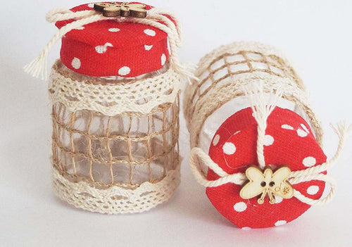 Set 12 Bomboniera Bomboniere Barattolo Rosso Pois 4x6.5cm Farfalla Portaconfetti Casa e cucina/Hobby creativi/Materiali per hobby creativi/Forniture per feste/Bomboniere Trade Shop italia - Napoli, Commerciovirtuoso.it