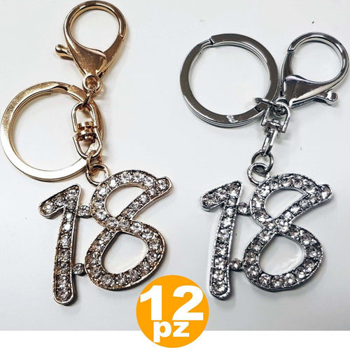 Set 12 Bomboniera Oro Argento Brillantini 18 Anni Compleanno Portachiavi Chiave Casa e cucina/Hobby creativi/Materiali per hobby creativi/Forniture per feste/Bomboniere Trade Shop italia - Napoli, Commerciovirtuoso.it