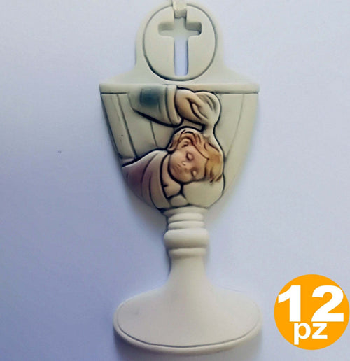 SET 12 BOMBONIERE BATTESIMO BAMBINA CALICE ACQUA SANTA BIANCO CERAMICA APPENDINO Casa e cucina/Hobby creativi/Materiali per hobby creativi/Forniture per feste/Bomboniere Trade Shop italia - Napoli, Commerciovirtuoso.it