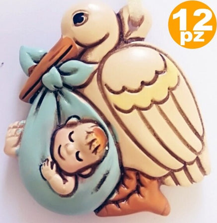 Set 12 Bomboniere Cicogna Azzurro Maschio Ceramica Appendino Battesimo Nascita Casa e cucina/Hobby creativi/Materiali per hobby creativi/Forniture per feste/Bomboniere Trade Shop italia - Napoli, Commerciovirtuoso.it