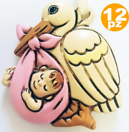 SET 12 BOMBONIERE CICOGNA ROSA FEMMINA CERAMICA APPENDINO BATTESIMO BABY NASCITA Casa e cucina/Hobby creativi/Materiali per hobby creativi/Forniture per feste/Bomboniere Trade Shop italia - Napoli, Commerciovirtuoso.it