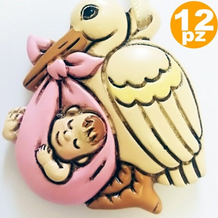 Set 12 Bomboniere Cicogna Rosa Femmina Ceramica Appendino Battesimo Baby Nascita Casa e cucina/Hobby creativi/Materiali per hobby creativi/Forniture per feste/Bomboniere Trade Shop italia - Napoli, Commerciovirtuoso.it
