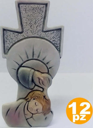 Set-12-Bomboniere-Croce-Battesimo-Bambina-Sacramento-Acqua-Bianco-Soprammobile
